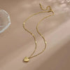 New Cross-border Couple Cavicle Chain Geometric Heart-shaped Light Luxury Temperament Simple Sweet Love Pendant Necklace Jewelry